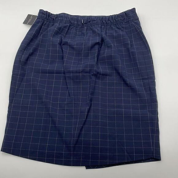 NWTS Rachel roy collection blue with while stripes midi skirt with slit effect - Picture 2 of 12